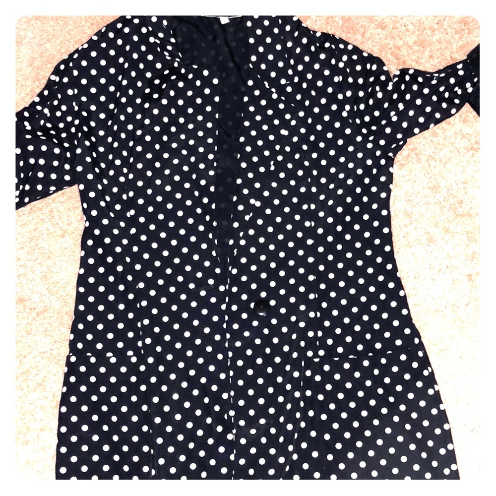 Black/white polka dot blazer